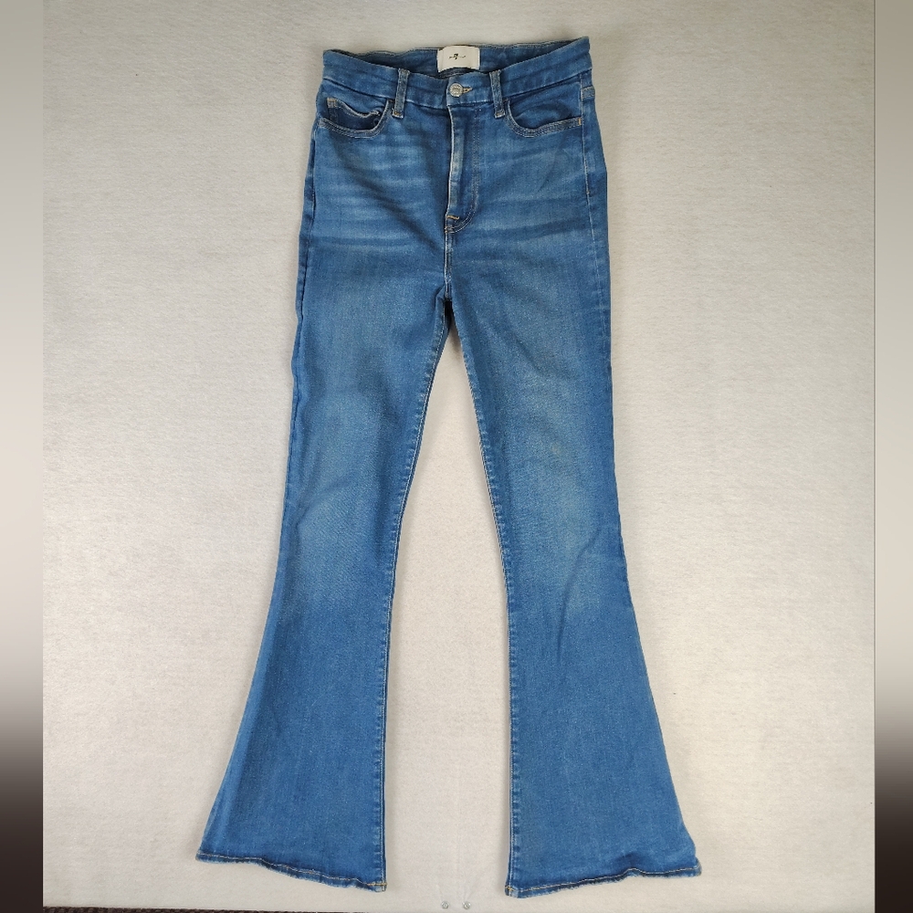 7 For All Mankind UHR Taylorless Skinny Boot Jeans Size 27 $148 - Picture 2 of 9